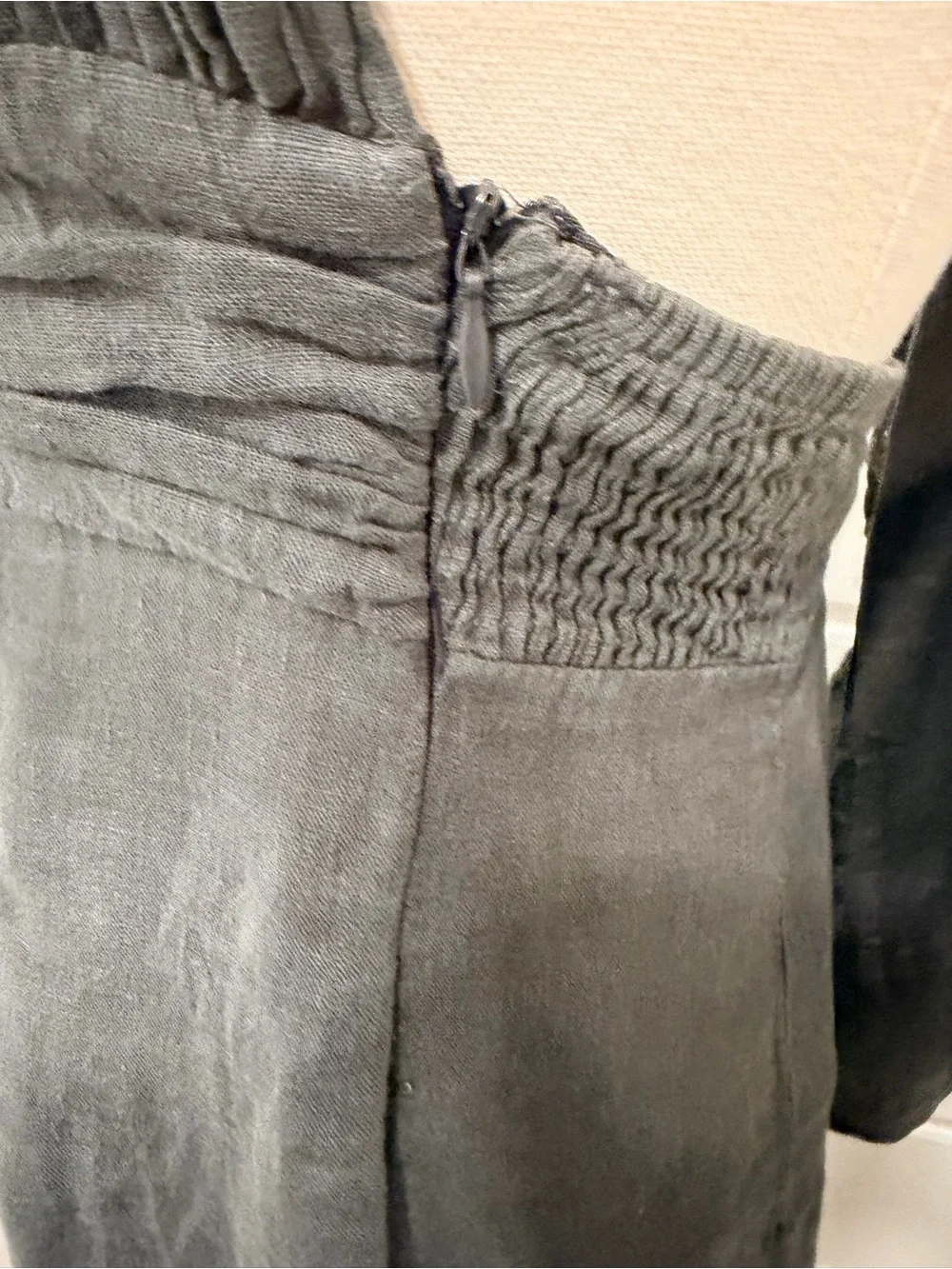 NWT DARK GRAY 100%LINEN HALTER DRESS - Picture 10 of 11